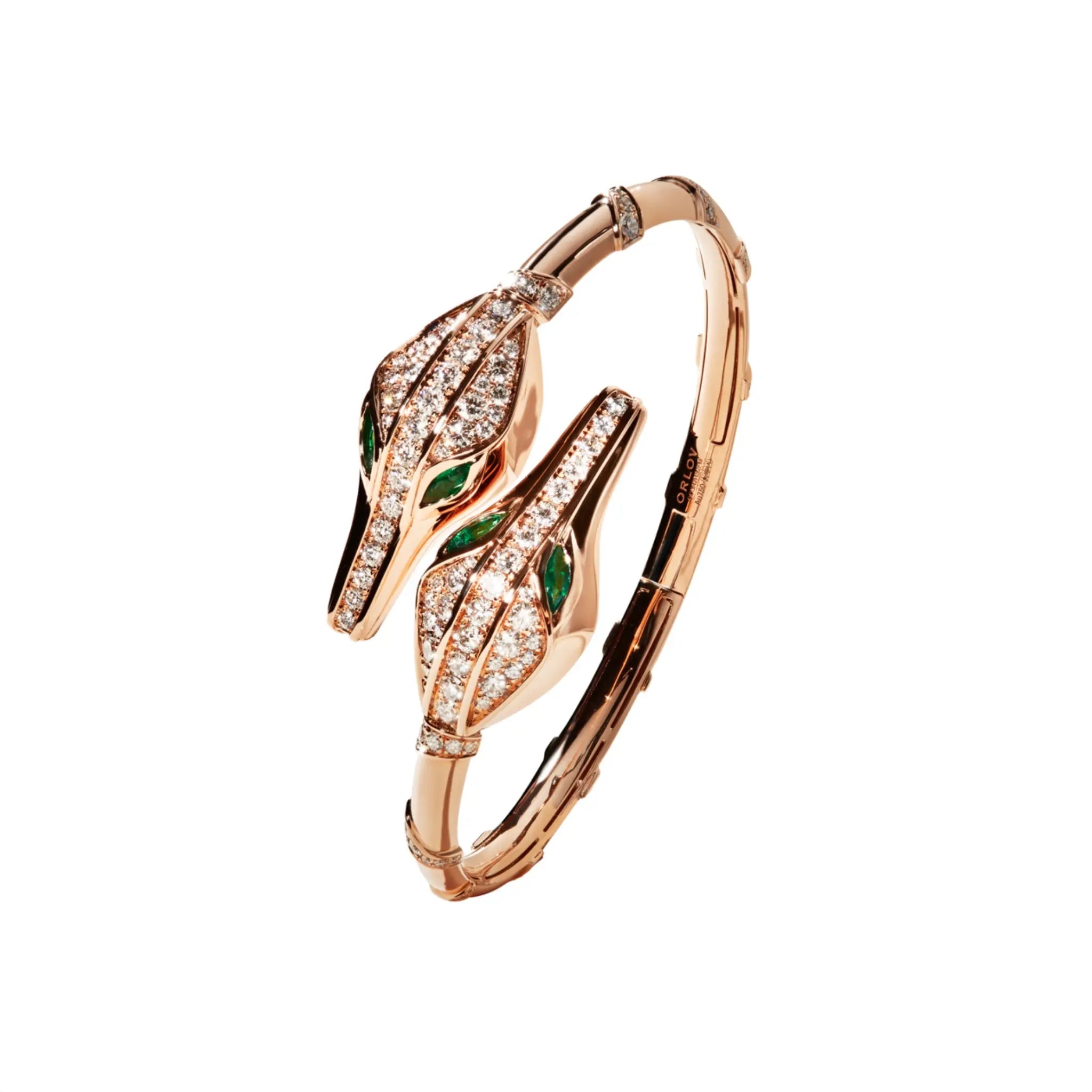 CARESSE DE CROCO DOUBLE HEAD DIAMOND BRACELET, ROSE GOLD
