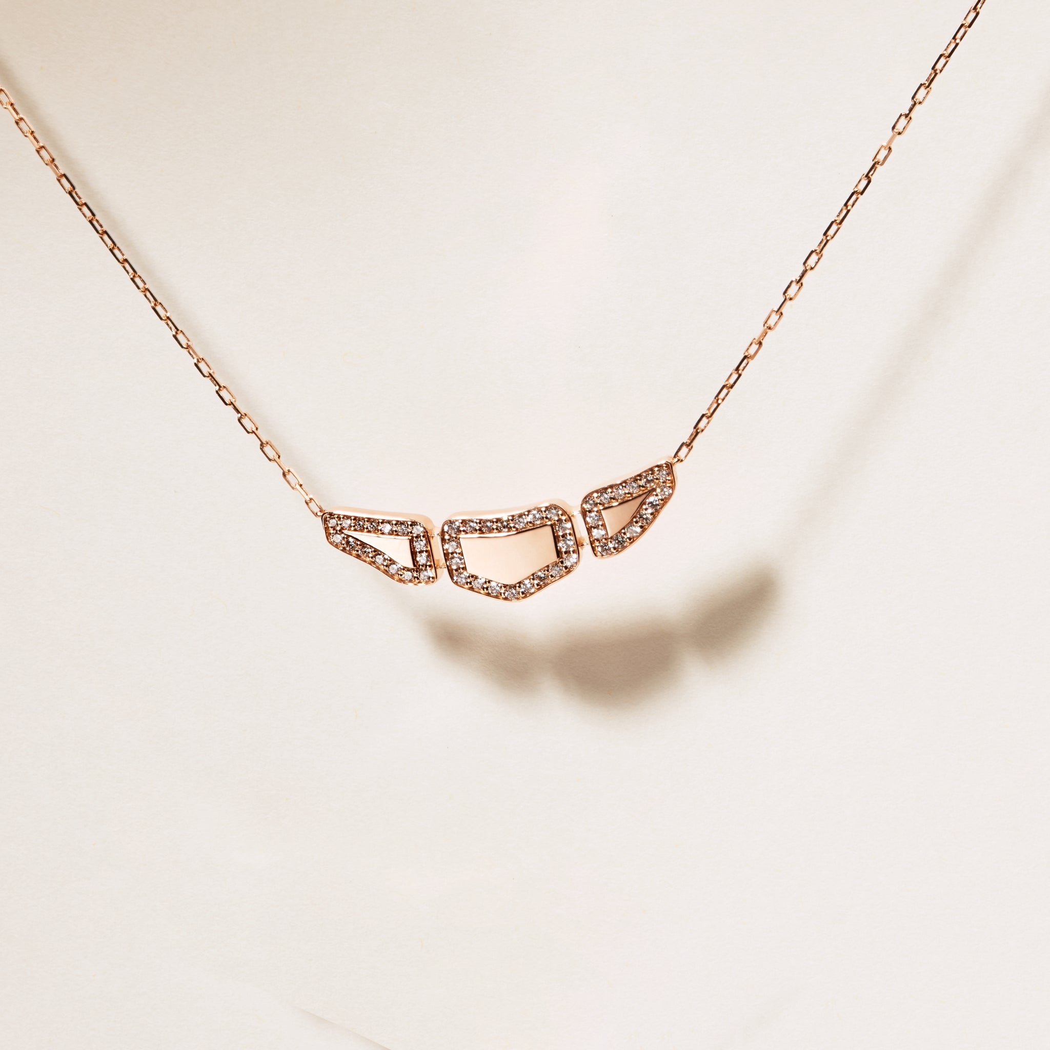 SKIN 3 ELEMENTS LIGHT PAVE DIAMOND PENDANT ROSE GOLD