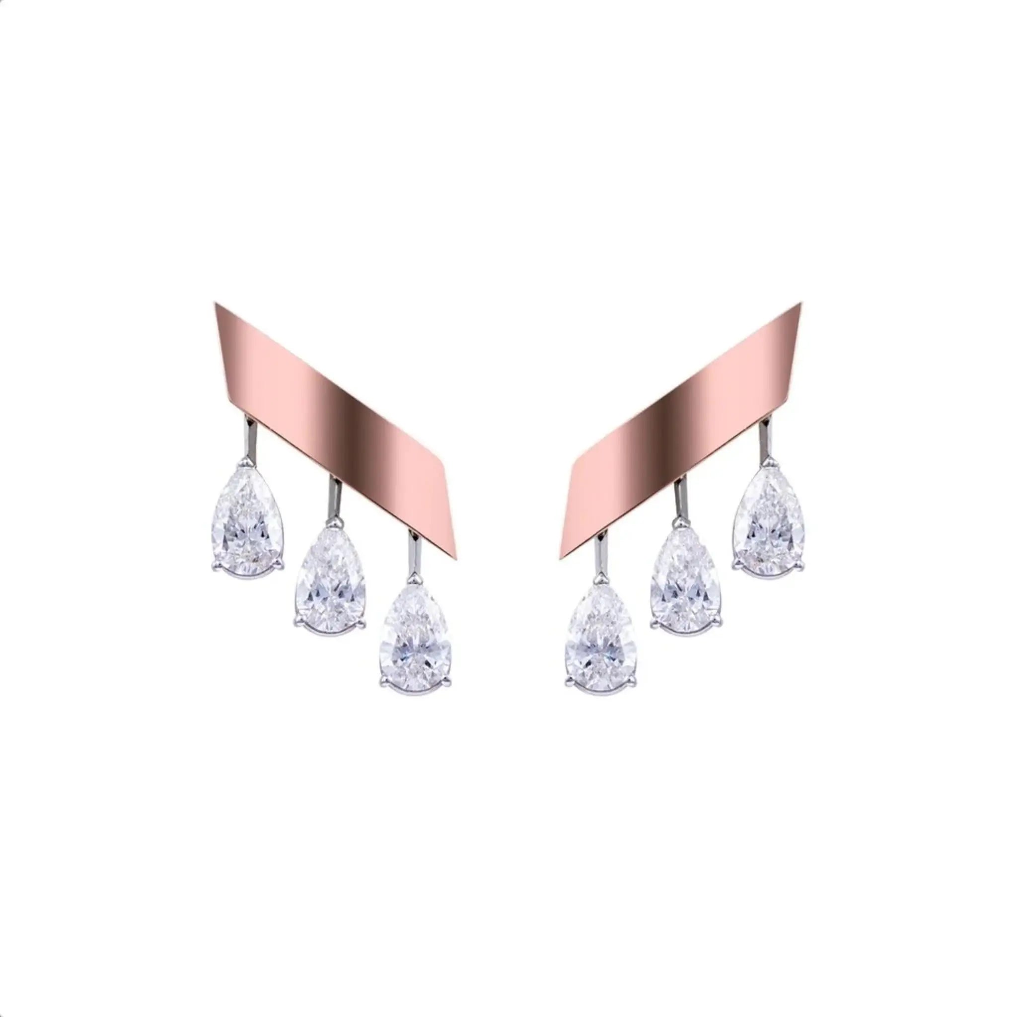 SIMPLICITY DIAMOND EARRINGS ROSE GOLD | Earring | 18K rose gold, diamonds, earring | ORLOV