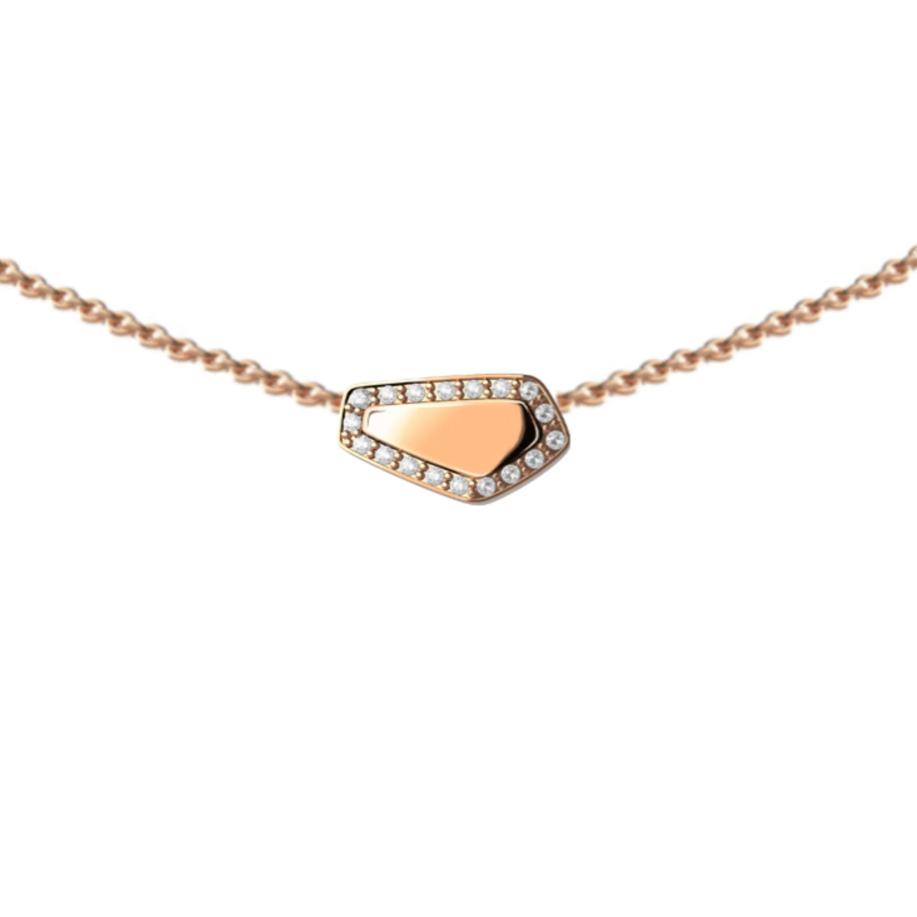 SKIN DIAMOND PENDANT ONE ELEMENT ROSE GOLD | Pendant | 18K rose gold, crocodream, diamonds, Necklace, pendant, skin | ORLOV
