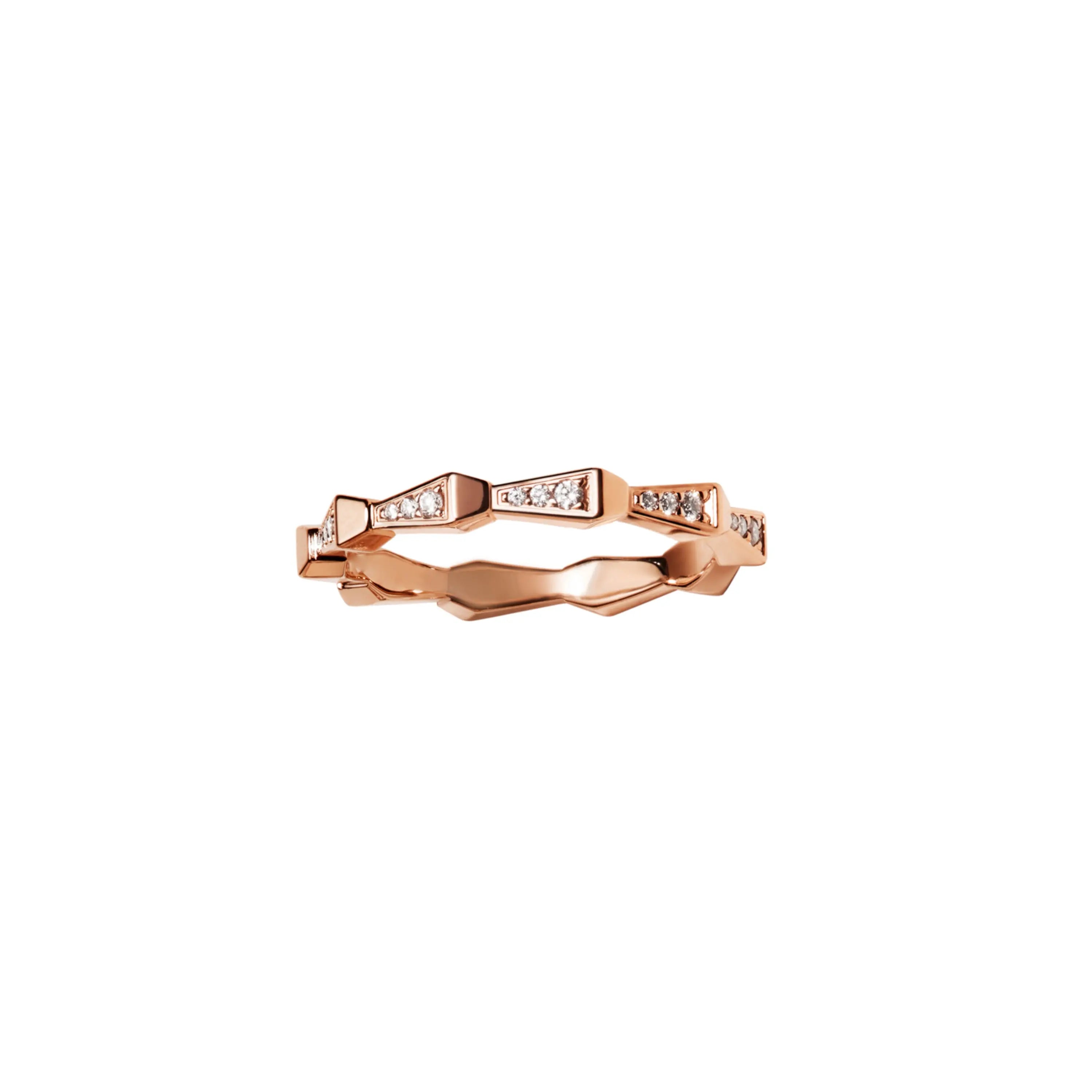 SPIKE 1 ROW FULL PAVE DIAMOND BAND, ROSE GOLD