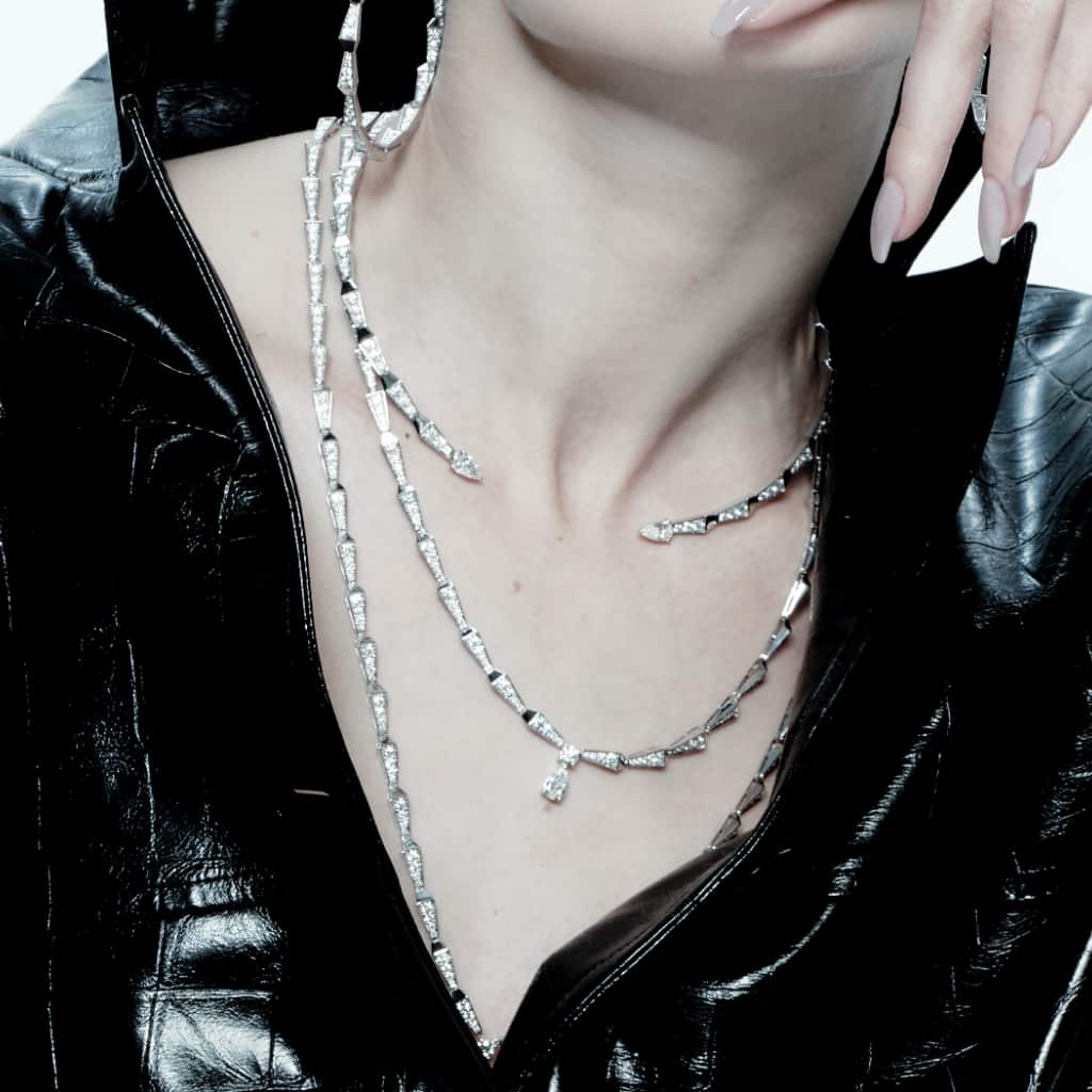 SPIKE FULL SET DIAMOND CHAIN WHITE GOLD