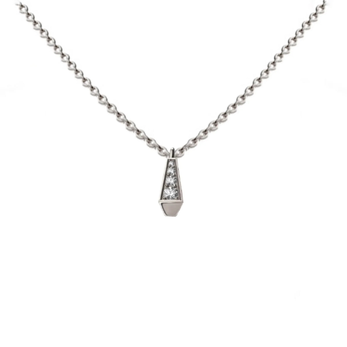 SPIKE ONE FULL PAVE DIAMOND MINI PENDANT WHITE GOLD