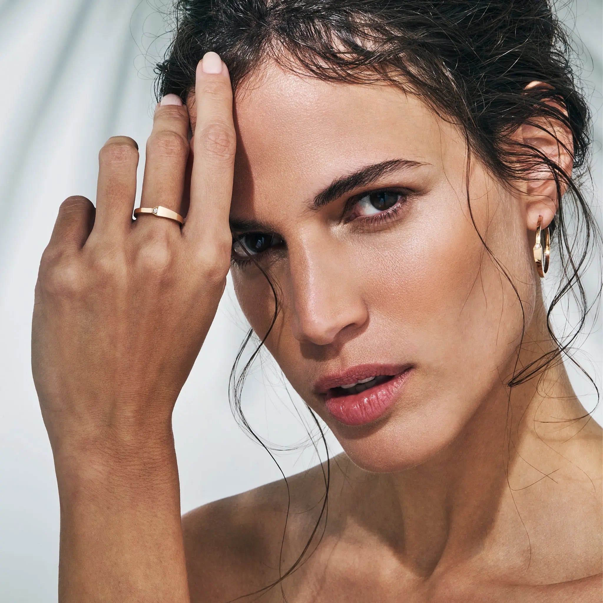 SPIKE ONE LIGHT PAVÉ DIAMOND RING, ROSE GOLD ORLOV