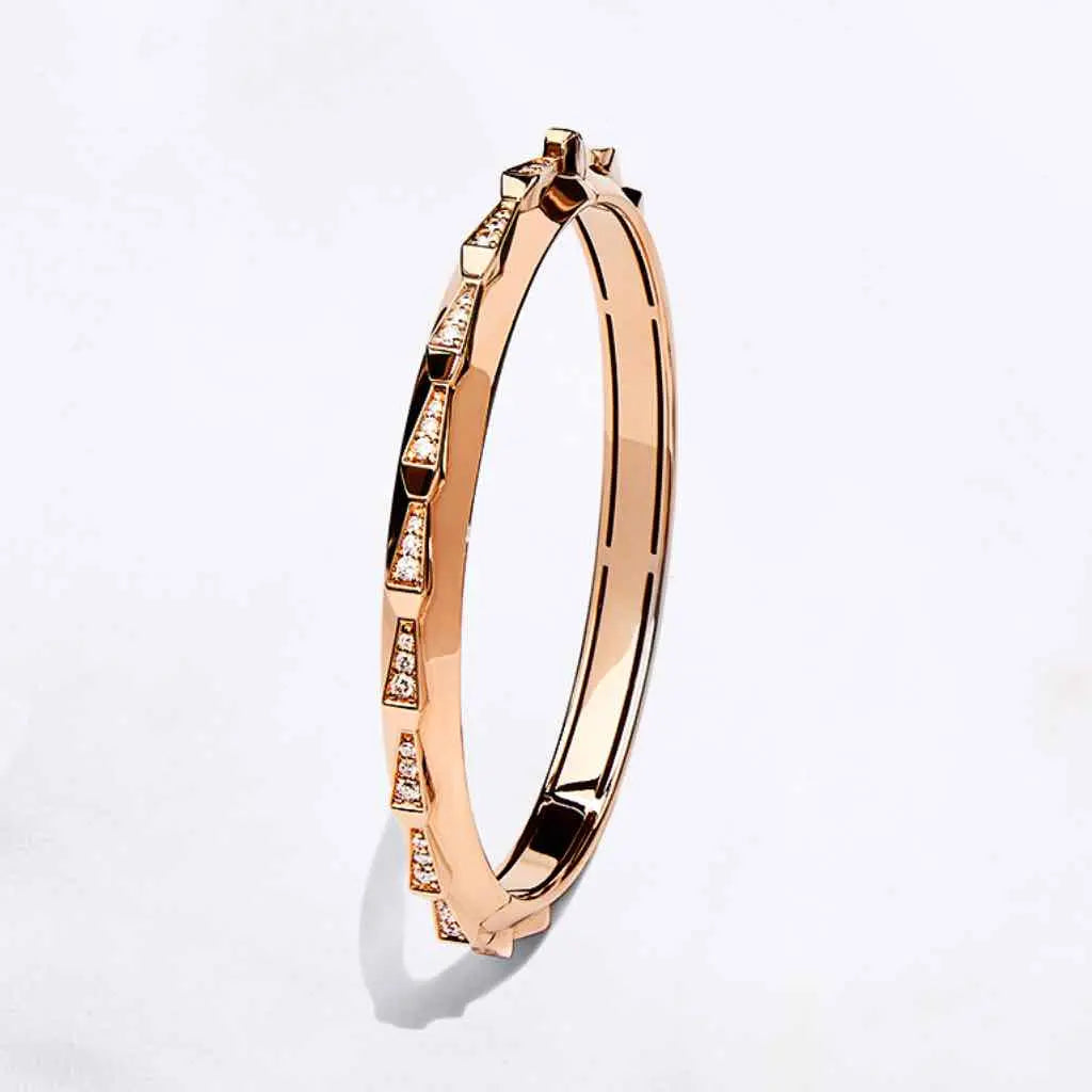 SPIKE SIGNATURE HALF PAVÉ DIAMOND BRACELET, ROSE GOLD ORLOV