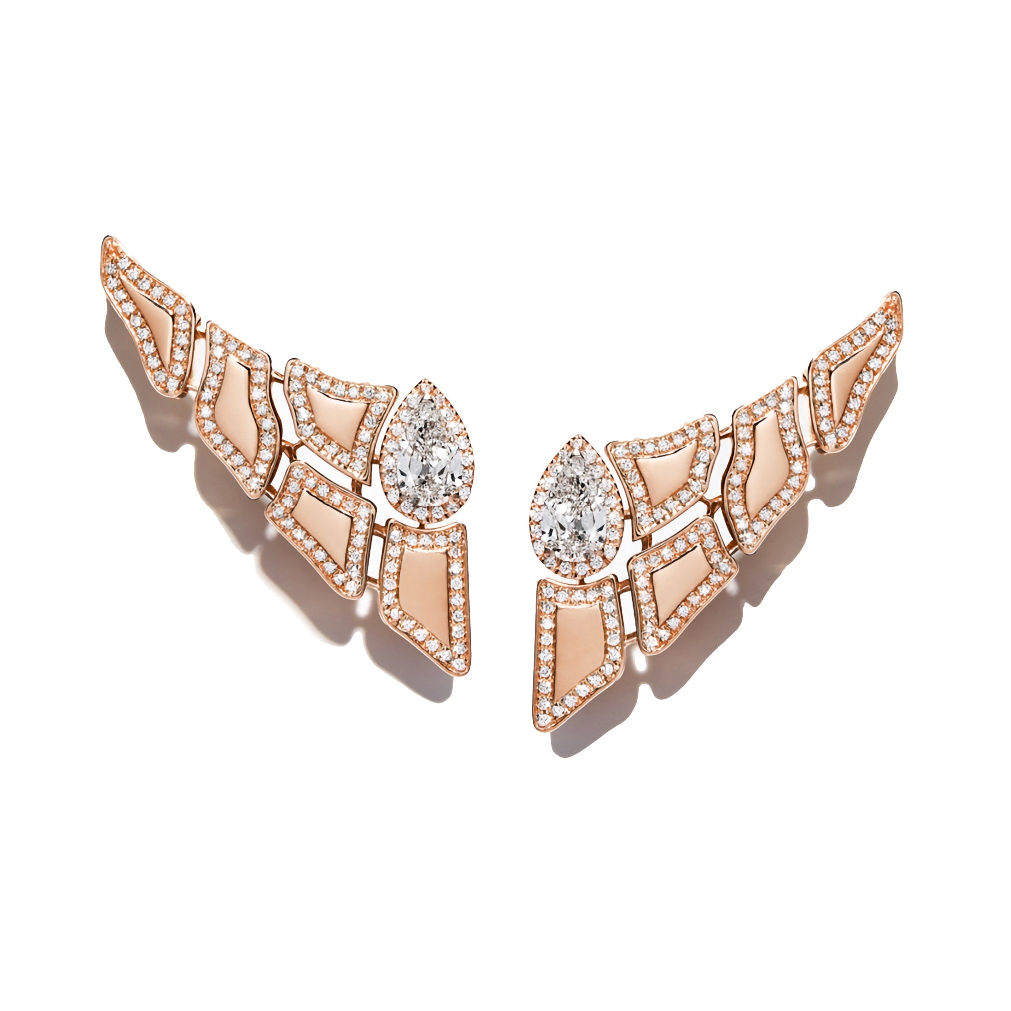 SKIN 5 ELEMENTS LIGHT PAVE DIAMOND EARRINGS ROSE GOLD