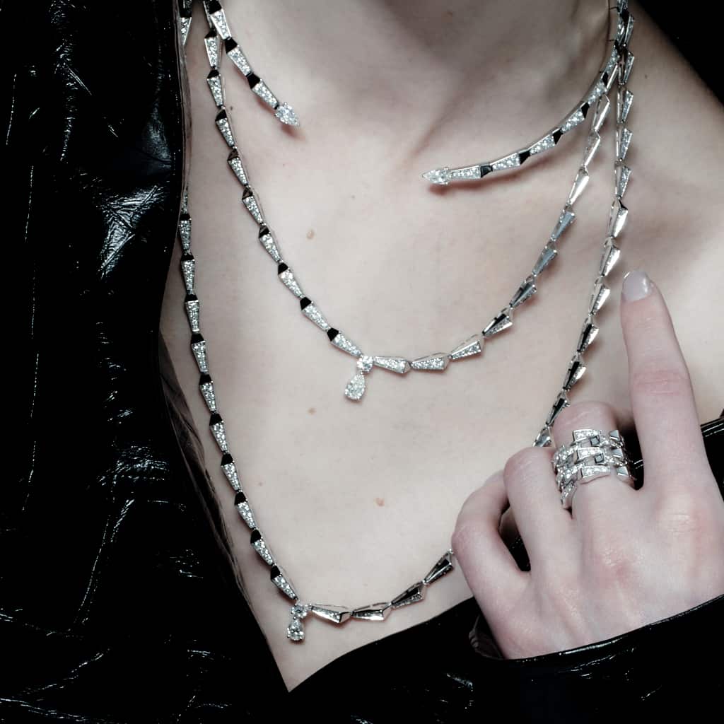 SPIKE FULL SET DIAMOND CHAIN WHITE GOLD