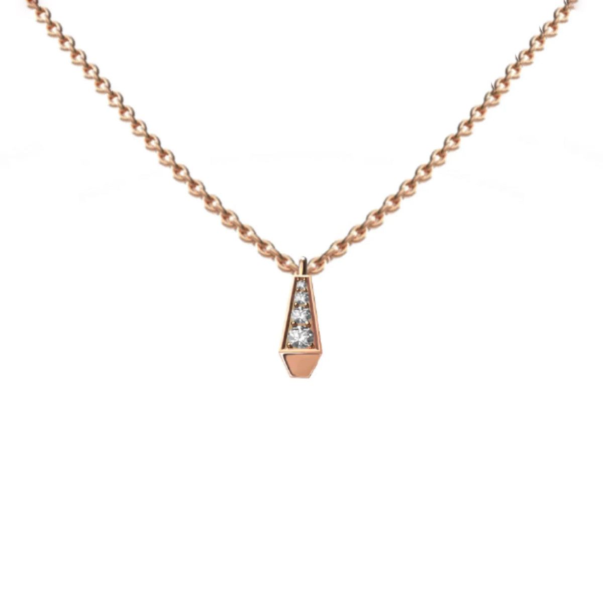 SPIKE ONE FULL PAVE DIAMOND MINI PENDANT ROSE GOLD