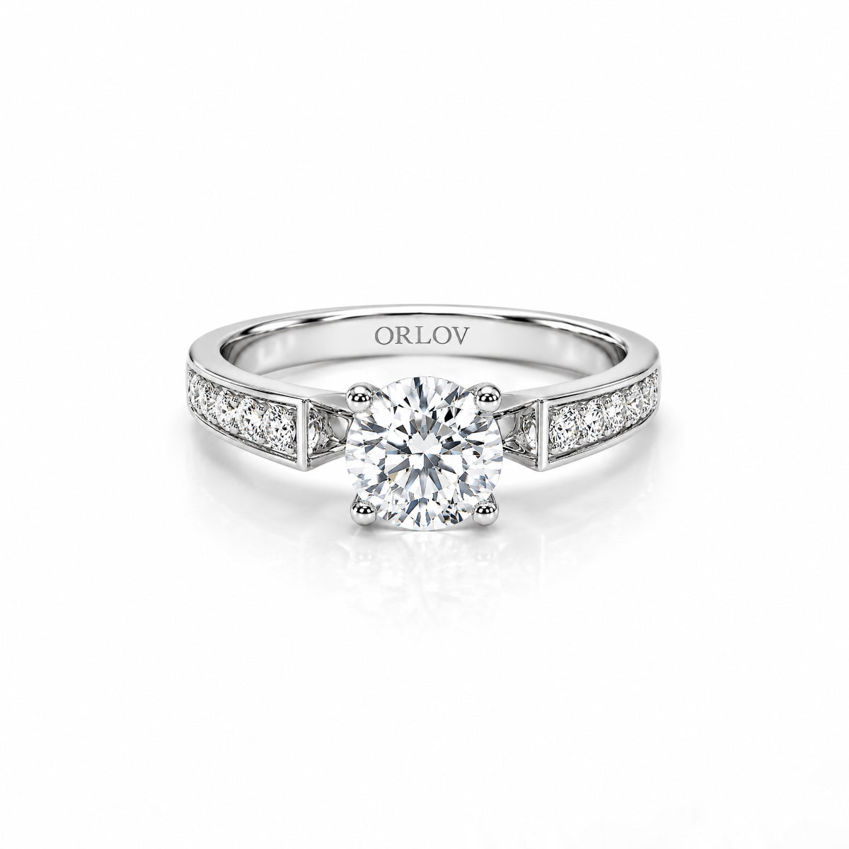 SPIKE SOLITAIRE RING PAVED WITH A 1 CARAT BRILLIANT CUT DIAMOND