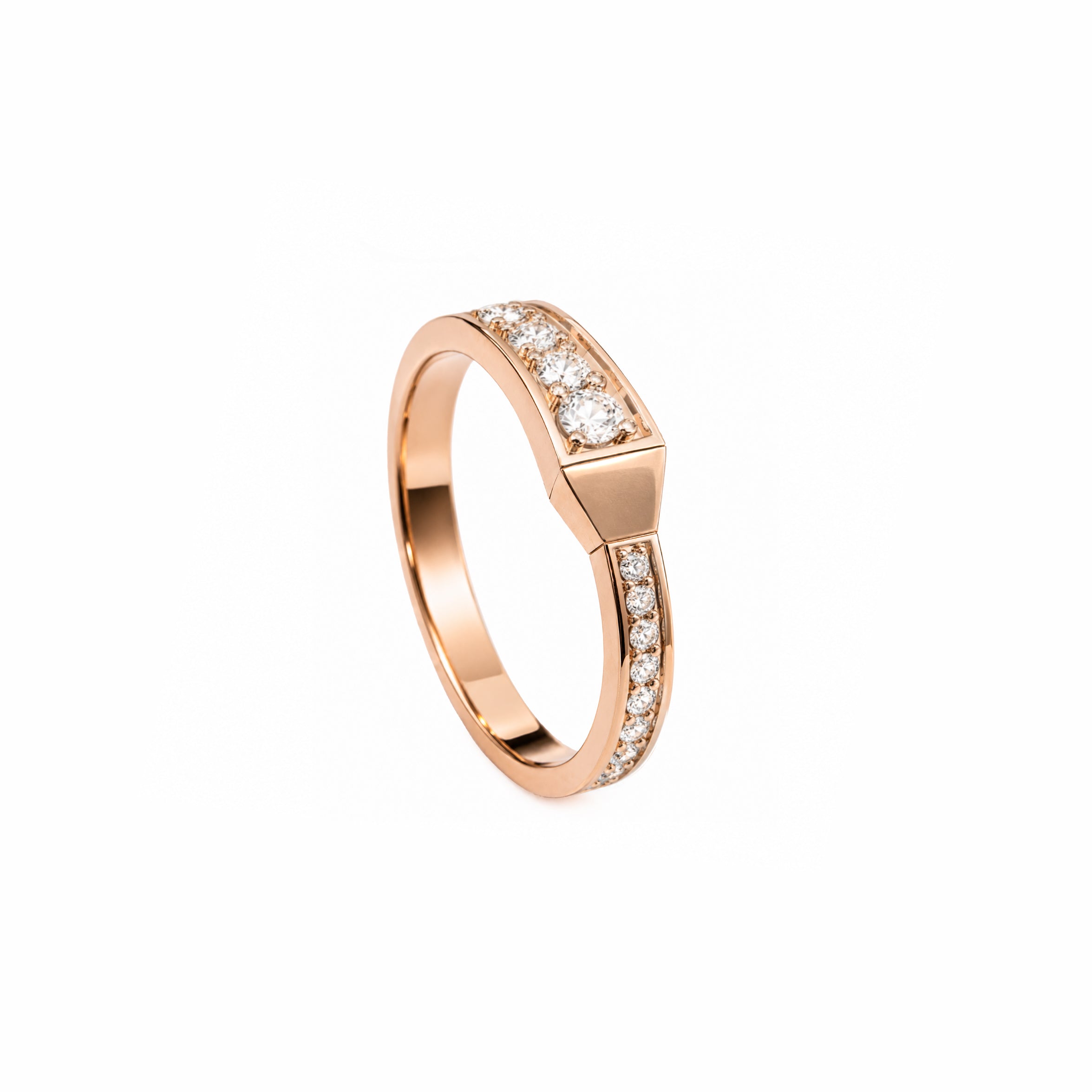 SPIKE ONE FULL PAVE DIAMOND RING ROSE GOLD