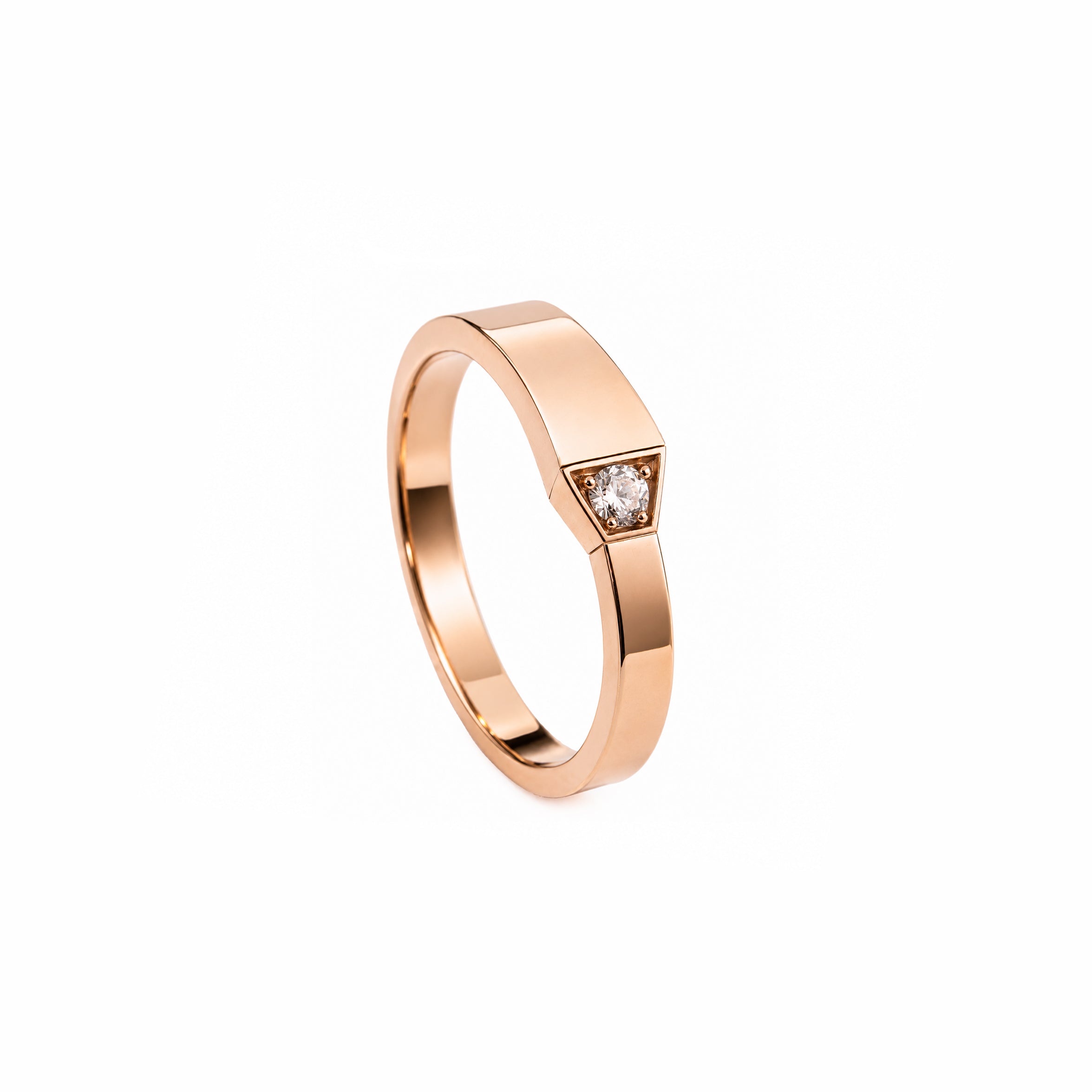 SPIKE ONE LIGHT PAVE DIAMOND RING ROSE GOLD