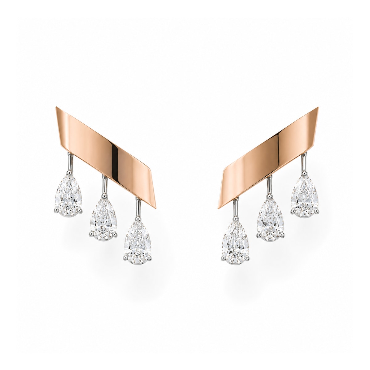 SIMPLICITY DIAMOND EARRINGS ROSE GOLD